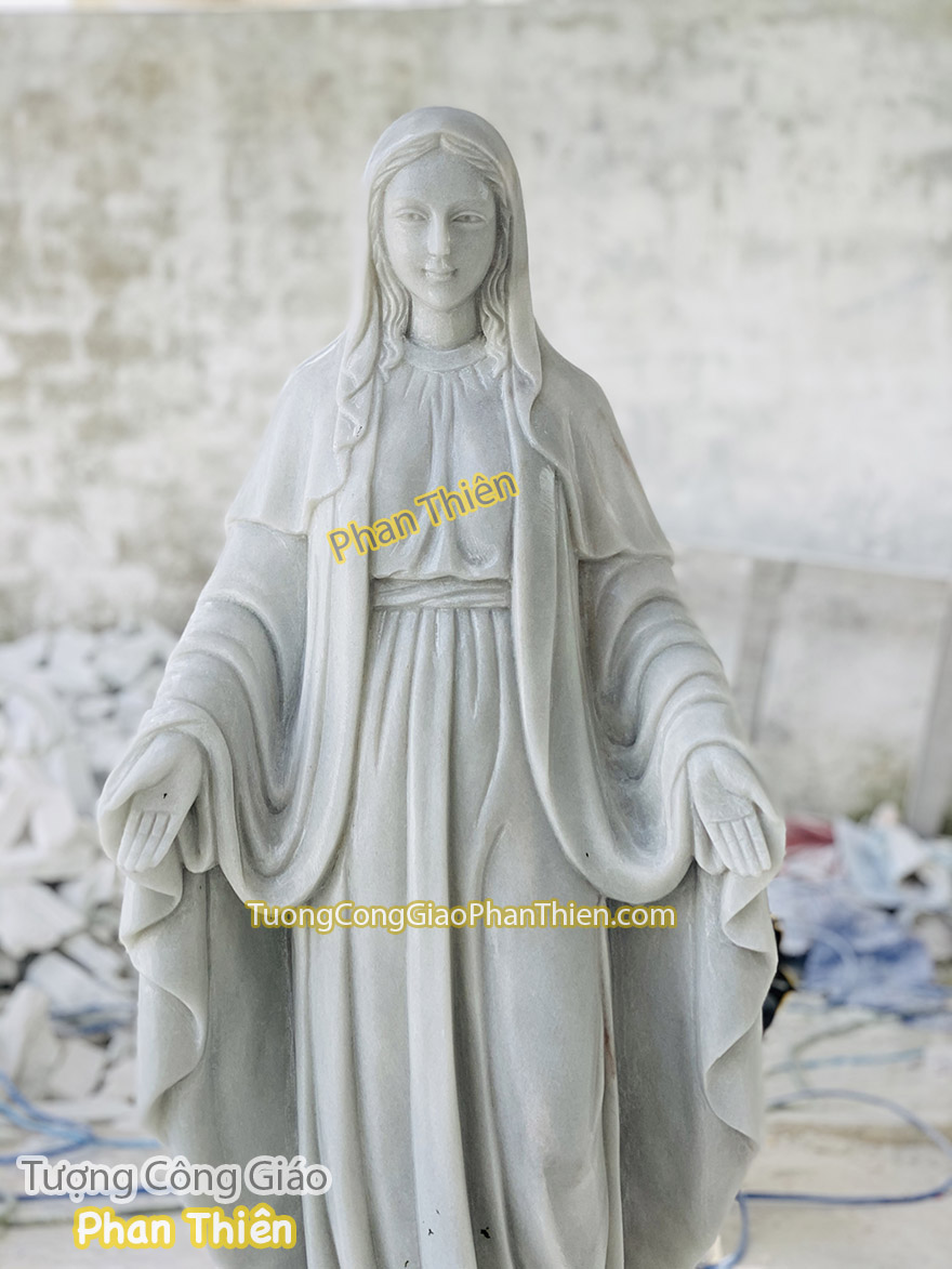 Tượng Đức Mẹ Ban Ơn bằng đá tự nhiên (80cm)
